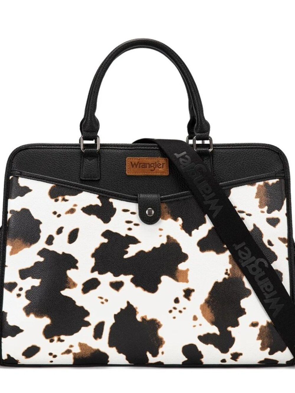 Wrangler Pebbled Faux Leather Laptop Brief Bag Cow-Black